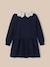 Robe grand col brodé - coton biologique Ecru chine+Marine 4 - vertbaudet enfant 