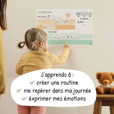 Tableau magnétique routine enfant dès 3 ans Blanc 4 - vertbaudet enfant 