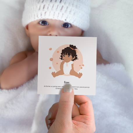 Cartes bébé signe Blanc - Ma famille+Blanc - Mes repas+Blanc - Mon hygiène+Blanc - Rituel du soir+Emotions 7 - vertbaudet enfant 