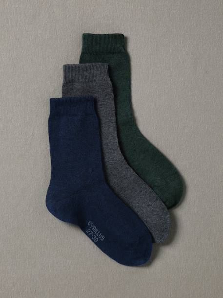 Lot de 3 paires de chaussettes garçon Vert 1 - vertbaudet enfant 