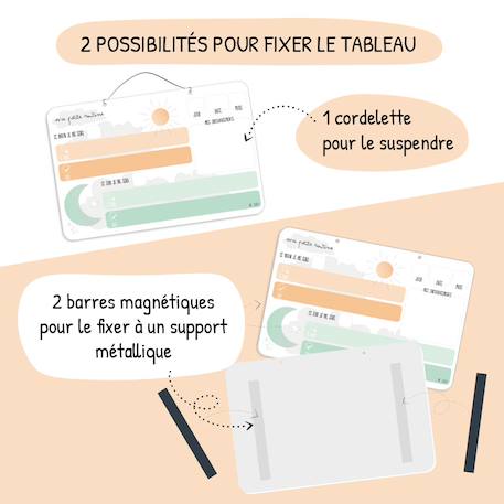 Tableau magnétique routine enfant dès 3 ans Blanc 6 - vertbaudet enfant 