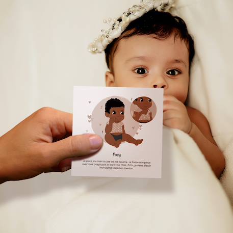 Cartes bébé signe Blanc - Ma famille+Blanc - Mes repas+Blanc - Mon hygiène+Blanc - Rituel du soir+Emotions 1 - vertbaudet enfant 