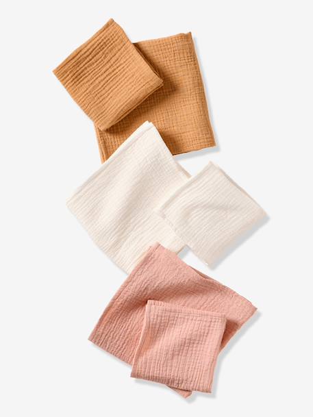 Lot de 3 langes unis en gaze de coton Bio* lot rose 2 - vertbaudet enfant 