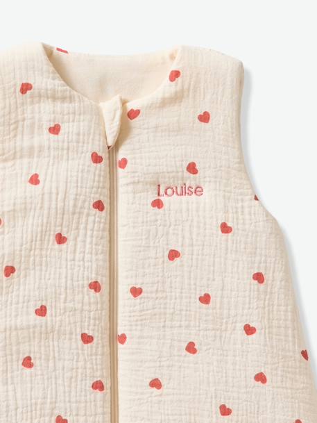 Gigoteuse en gaze de coton bio personnalisable MON CŒUR écru 7 - vertbaudet enfant 