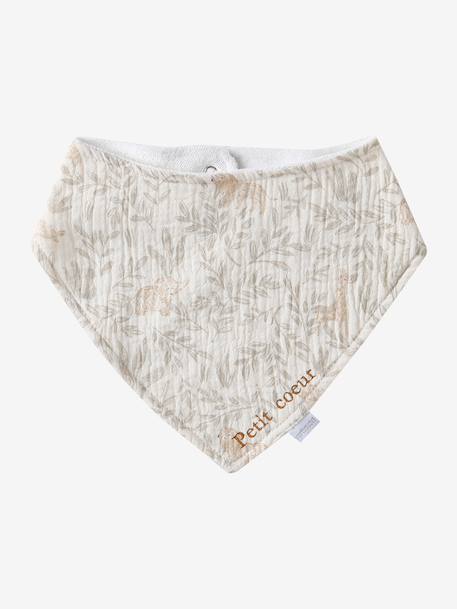 Lot 3 bavoirs bandanas en gaze de coton Babylone+Bord de mer+Broceliande+Dans les bois+Hanoi+Hérisson+Hygge+lot renard+Mon coeur+Tanzanie 7 - vertbaudet enfant 