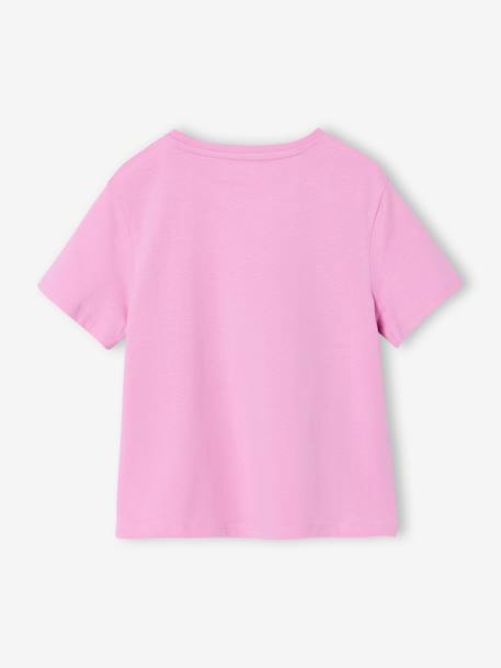 Tee-shirt fille imprimé manches courtes écru+mauve+rose+vert sauge 5 - vertbaudet enfant 