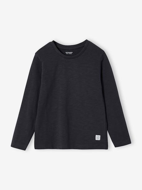 T-shirt garçon unis manches longues personnalisable anthracite+Bleu+jaune+marine+vert+vert sapin 1 - vertbaudet enfant 