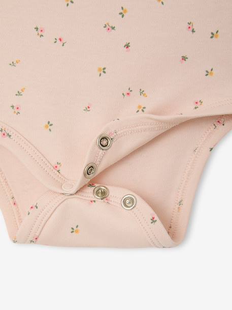 Bodies manches longues bébé fleuris vert sauge 9 - vertbaudet enfant 