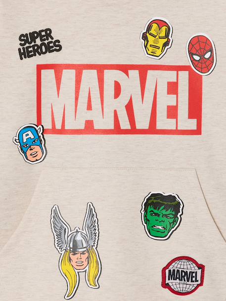 Sweat à capuche garçon Marvel beige chiné 3 - vertbaudet enfant 