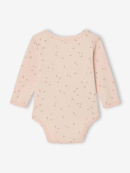 Bodies manches longues bébé fleuris vert sauge 7 - vertbaudet enfant 