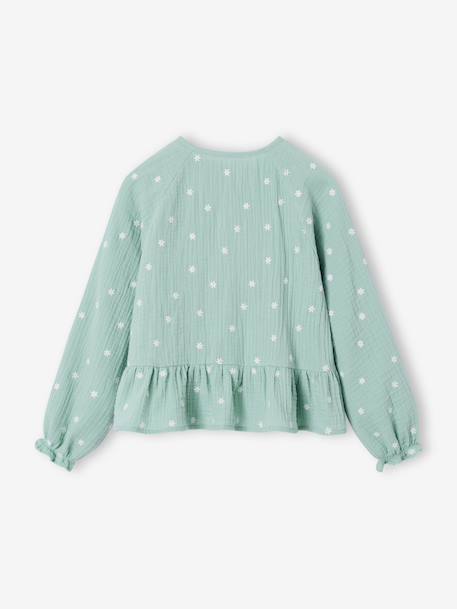 Chemise fille en gaze de coton rose pâle+vert d'eau 9 - vertbaudet enfant 