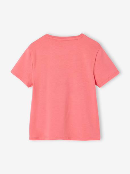 Tee-shirt fille imprimé manches courtes écru+mauve+rose+vert sauge 8 - vertbaudet enfant 