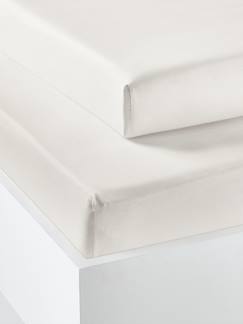 Linge de maison et décoration-Linge de lit enfant-Drap-housse-Lot de 2 draps-housses enfant en coton recyclé