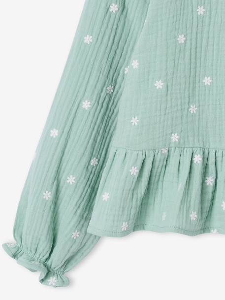 Chemise fille en gaze de coton rose pâle+vert d'eau 10 - vertbaudet enfant 