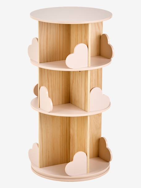 Bibliothèque tournante 3 niveaux COEUR rose pâle 3 - vertbaudet enfant 