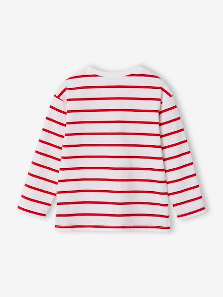 T-shirt rayé garçon personnalisable écru+rouge+vert d'eau 8 - vertbaudet enfant 