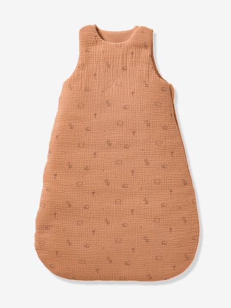 Gigoteuse personnalisable gaze de coton Bio JUNGLE marron imprimé 5 - vertbaudet enfant 