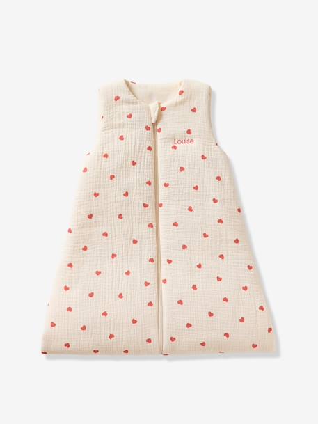 Gigoteuse en gaze de coton bio personnalisable MON CŒUR écru 4 - vertbaudet enfant 