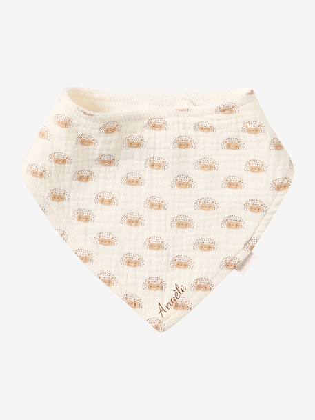 Lot 3 bavoirs bandanas en gaze de coton Bord de mer+Broceliande+Dans les bois+Hanoi+Hérisson+Hygge+lot renard+Mon coeur+Tanzanie 26 - vertbaudet enfant 