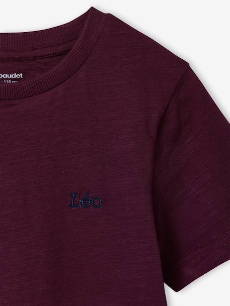 T-shirt garçon personnalisable manches courtes aubergine+blanc+BLEU+jaune pâle+mangue+sauge 4 - vertbaudet enfant 