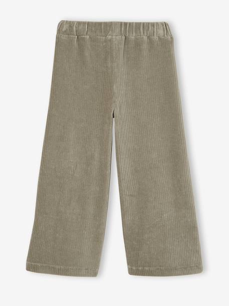 Pantalon fille large en velours anthracite+bleu grisé+blush+écru+kaki+marron+prune+rose 17 - vertbaudet enfant 