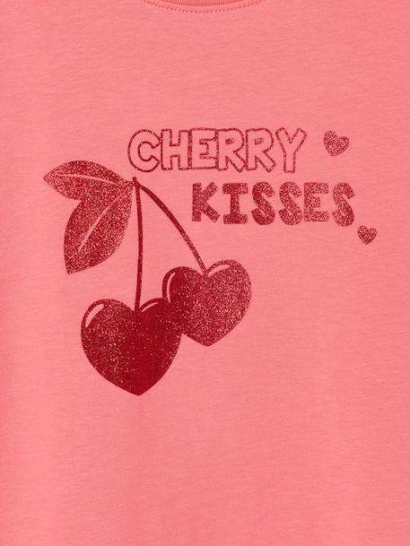 Tee-shirt fille imprimé manches courtes écru+mauve+rose+vert sauge 9 - vertbaudet enfant 