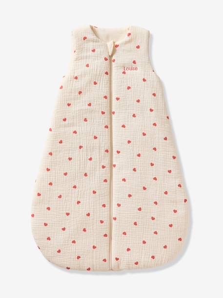 Gigoteuse en gaze de coton bio personnalisable MON CŒUR écru 3 - vertbaudet enfant 