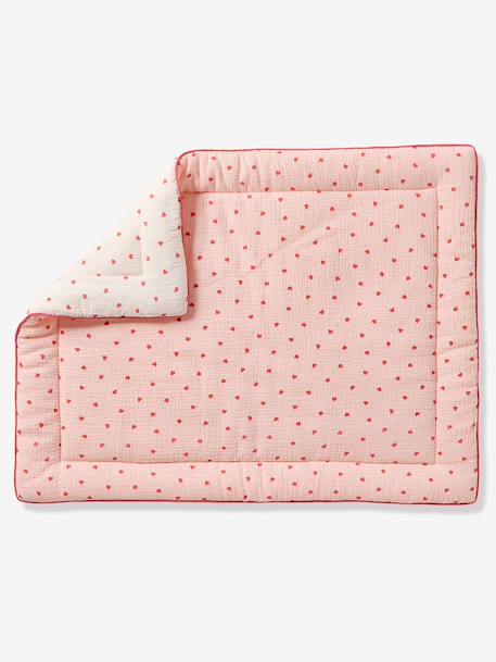 Tapis de sol / Fond de parc gaze de coton MON COEUR rose imprimé 4 - vertbaudet enfant 
