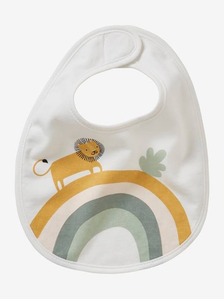 Lot 7 bavoirs naissance en coton bio* Hérisson+Oies+Tanzanie+vert d'eau 25 - vertbaudet enfant 