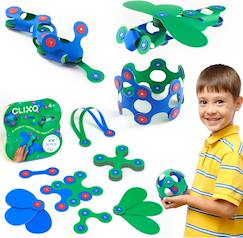 Jouet-Jeux d'imagination-Jeux de construction-Itsy pack (vert/bleu) clixo - jeu de construction magnétique, flexible, durable et imaginatif –18 pièces - dès 4 ans