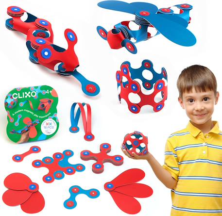 Itsy pack (rose/turquoise) clixo - jeu de construction magnétique, flexible, durable et imaginatif – 18 pièces - dès 4 ans Rose 1 - vertbaudet enfant 