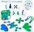 Itsy pack (vert/bleu) clixo - jeu de construction magnétique, flexible, durable et imaginatif –18 pièces - dès 4 ans Bleu 3 - vertbaudet enfant 