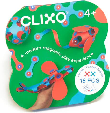 Itsy pack (rose/turquoise) clixo - jeu de construction magnétique, flexible, durable et imaginatif – 18 pièces - dès 4 ans Rose 3 - vertbaudet enfant 