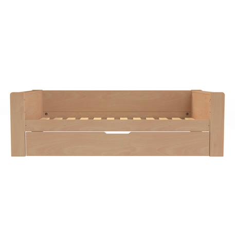 Lit banquette avec lit gigogne bois massif hêtre naturel  arsène Bois naturel 5 - vertbaudet enfant 