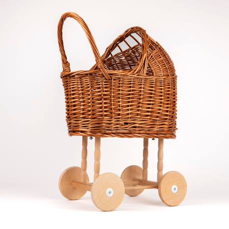 Landau en osier avec couverture tricot Marron 3 - vertbaudet enfant 