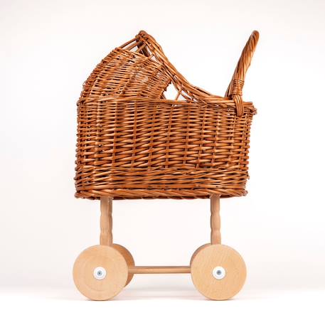 Landau en osier avec couverture tricot Marron 4 - vertbaudet enfant 