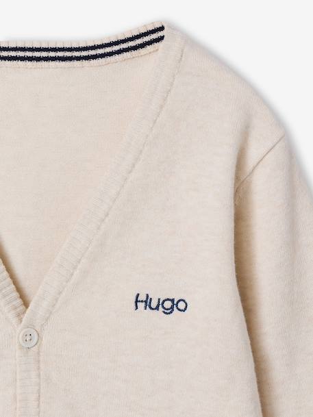 Gilet en maille col V BASICS blanc chiné+gris chiné+marine 4 - vertbaudet enfant 