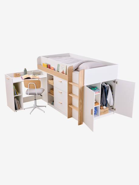 Lit enfant mi-hauteur studio 90x190cm +bureau blanc 8 - vertbaudet enfant 