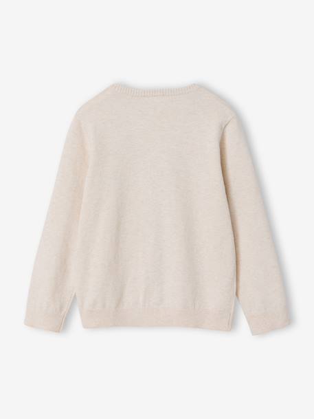 Gilet en maille col V BASICS blanc chiné+gris chiné+marine 3 - vertbaudet enfant 