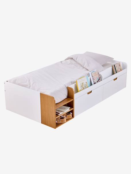 Lit enfant avec rangements 90x200cm Pirouette blanc 5 - vertbaudet enfant 
