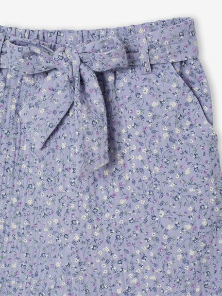 Pantacourt fille volanté gaze de coton blanc imprimé+bleu imprimé 11 - vertbaudet enfant 