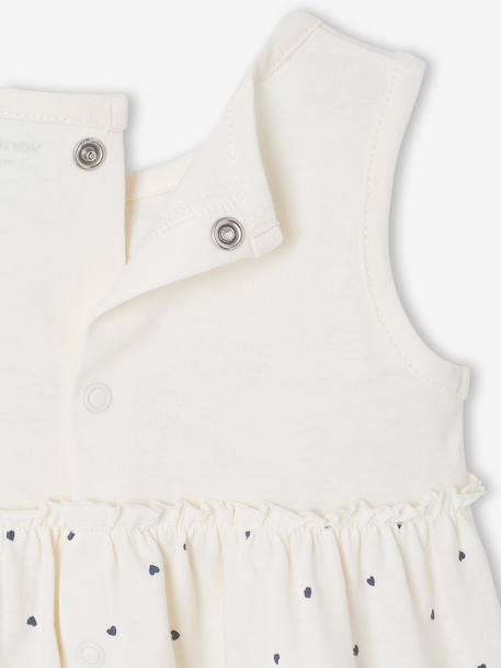 Robe bébé naissance et bandeau assorti beige+rose poudré+tilleul imprimé 5 - vertbaudet enfant 