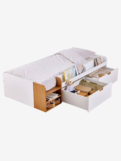 Lit enfant avec rangements 90x200cm Pirouette blanc 6 - vertbaudet enfant 