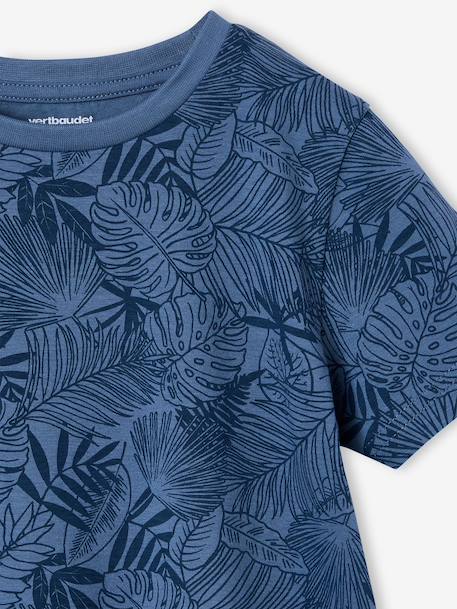 T-shirt garçon imprimé blanc chiné+bleu jean+lichen+menthe 6 - vertbaudet enfant 