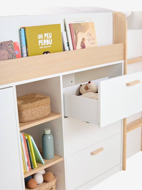 Lit enfant mi-hauteur studio 90x190cm +bureau blanc 12 - vertbaudet enfant 