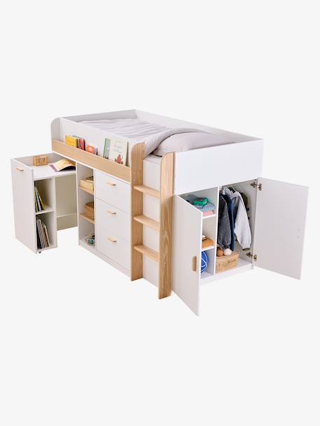 Lit enfant mi-hauteur studio 90x190cm +bureau blanc 10 - vertbaudet enfant 
