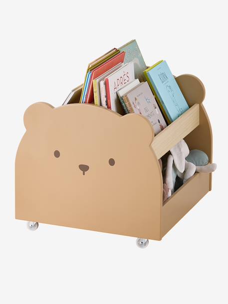 Bibliothèque enfant à roulettes OURSON moka 2 - vertbaudet enfant 