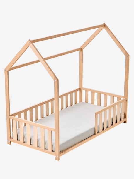 Lit enfant cabane 70x140 cm blanc+bois 6 - vertbaudet enfant 