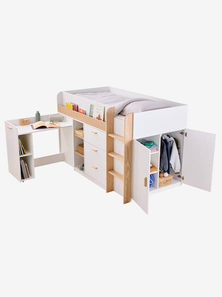 Lit enfant mi-hauteur studio 90x190cm +bureau blanc 9 - vertbaudet enfant 