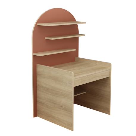 Bureau enfant - décor bois chêne sépia forme arche Caramel/marron+Marron+Rouge/marron+Vert/marron 13 - vertbaudet enfant 